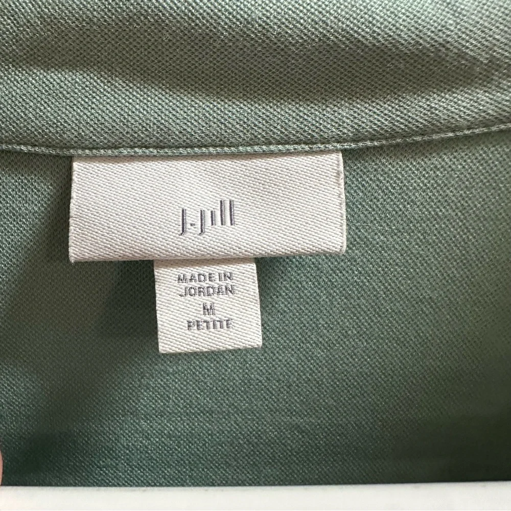 J. Jill Women's Light Green, Pistachio Button-Down Soft Long Sleeve Shirt, M - Picture 3 of 6